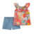 Conjunto Menina Algodão Bata Shorts Floral Carter's - loja online