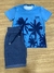 Conjunto camiseta sublimada bermuda moletom oliver azul