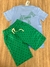 Conjunto camiseta azul bermuda verde oliver - Koltrim Kids