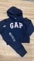 conjunto moletom flanelado canguru capuz GAP azul marinho - Koltrim Kids