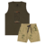 Conjunto Menino Regata Algodão Verde Militar Shorts Biogas - Koltrim Kids