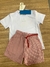 Conjunto camiseta branca shorts listrado BALEIA TRAS Oliver - Koltrim Kids