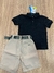 Imagem do Conjunto Polo Preta e Shorts Alfaiataria com Cinto Meninos Oliver