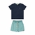 Conjunto camiseta gola padre piquet shorts sarja glinny