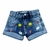 Shorts Jeans JuJu bandeira Lavagem Clara bordados - Koltrim Kids