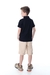 Conjunto Polo Preta e Shorts Alfaiataria com Cinto Meninos Oliver - Koltrim Kids