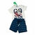 Conjunto Camiseta Branca e Shorts Moletinho Oliver Menino