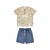 Conjunto Camiseta algodão gola padre shorts jeans glinny - comprar online