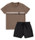 Conjunto Camiseta Algodão Marrom Shorts Chumbo Biogas - comprar online