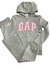 conjunto moletom flanelado Ziper capuz GAP Cinza Lantejoula - Koltrim Kids