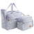 Kit bolsa e Frasqueira Baby Nut Listras Bege e Azul - comprar online