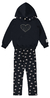 Conjunto Moletom Flanelado Legging Preta Coração Glinny - Koltrim Kids