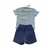 Conjunto Infantil Camiseta Listrada e Bermuda Linho Oliver - comprar online