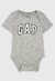 Body Bebê GAP cinza Manga Curta Logo - comprar online