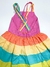 Vestido Infantil Tricoline Com Recortes Coloridos e Alcinha - Koltrim Kids