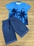 Conjunto camiseta sublimada bermuda moletom oliver azul - loja online