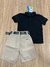 Conjunto Polo Preta e Shorts Alfaiataria com Cinto Meninos Oliver - comprar online