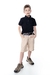 Conjunto Polo Preta e Shorts Alfaiataria com Cinto Meninos Oliver