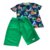 Conjunto Camiseta bermuda Moletinho Oliver Verde Tema Barco