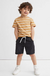 Bermuda Jeans Criança Meneino H&M Preta Elastico cordão - Koltrim Kids