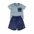 Conjunto Infantil Camiseta Listrada e Bermuda Linho Oliver - loja online