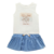 Conjunto Bata Calvin Klein Saia Jeans tapa Fralda