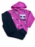 Conjunto Moletom Visual Radical Capuz Menina Ziper pink - comprar online