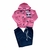 Conjunto Moletom Visual Radical Capuz Menina Ziper pink - Koltrim Kids