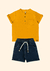 Conjunto Camisa Mostarda Botão Shorts jeans Glinny na internet