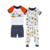 Pijama 4 peças Little Me Escavadeira Bebê Branco laranja - Koltrim Kids