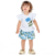 Conjunto Menina Blusa algodão short foral luluzinha azul - Koltrim Kids