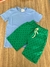 Conjunto camiseta azul bermuda verde oliver