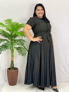 Vestido plissado longo - loja online