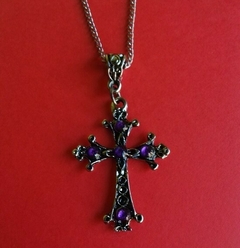 Colar Crucifixo - Roxo