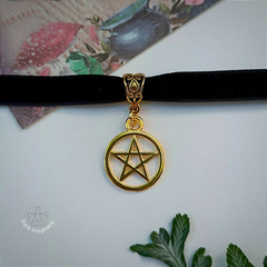 Choker Pentagrama - Dourado