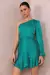 Vestido curto cetim emerald verde - comprar online