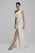 Vestido longo lycra petals off white