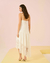 VESTIDO MIDI OFF WHITE ASSIMÉTRICO COM RENDA - comprar online