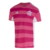 Camisa Flamengo Retrô Outubro Rosa 2022, masculina, em rosa com listras em dois tons e símbolo do Flamengo em branco.