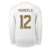 Real Madrid - Camisa - Manga Longa - Manto - Uniforme - Blusa - Branca - Branco - 2019/2020 - Fly Emirates - Detalhes Dourado - Adidas - Marcelo - 1 - Home - I - Masculino - Masculina - Homem - Kit - Jersey - White - T-shirt - Long Sleeve - Buy - Retro - 