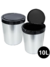 Lixeira C/ Tampa Click 10 Litros Tipo Inox Prata Cozinha Banheiro Quarto Escritório - comprar online