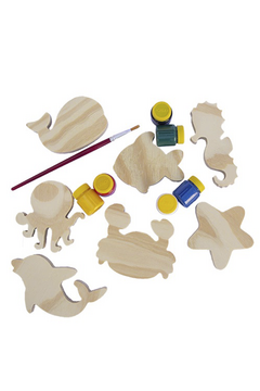 Kit Pintura Infantil em Madeira Fundo do Mar - comprar online