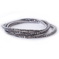 Kit 5 Pulseiras Fina Strass Cristal ou Fume (5 uni) - loja online