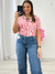 Cropped Camisa listrada Rosa 90408