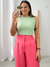 Cropped canelado Renata Verde pistache 922223