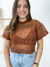 Cropped telinha com top Marrom 92744 - comprar online