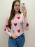 Blusa de tricot coração Ana Gonçalves rosa bebê 34551