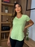 Blusa M/C V Verde-Chá