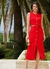 Conjunto com saia e colete midi vermelho - comprar online