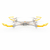 Dron Syma X33 con diseño transparente y detalles en amarillo, ideal para volar.